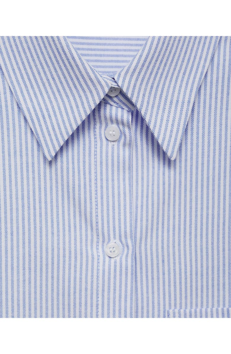 MANGO Engineer Stripe Button-Up Shirt, Alternate, color, Sky Blue