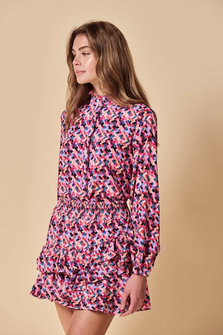 The Mini Skirt, Alternate, color, Magenta Mix