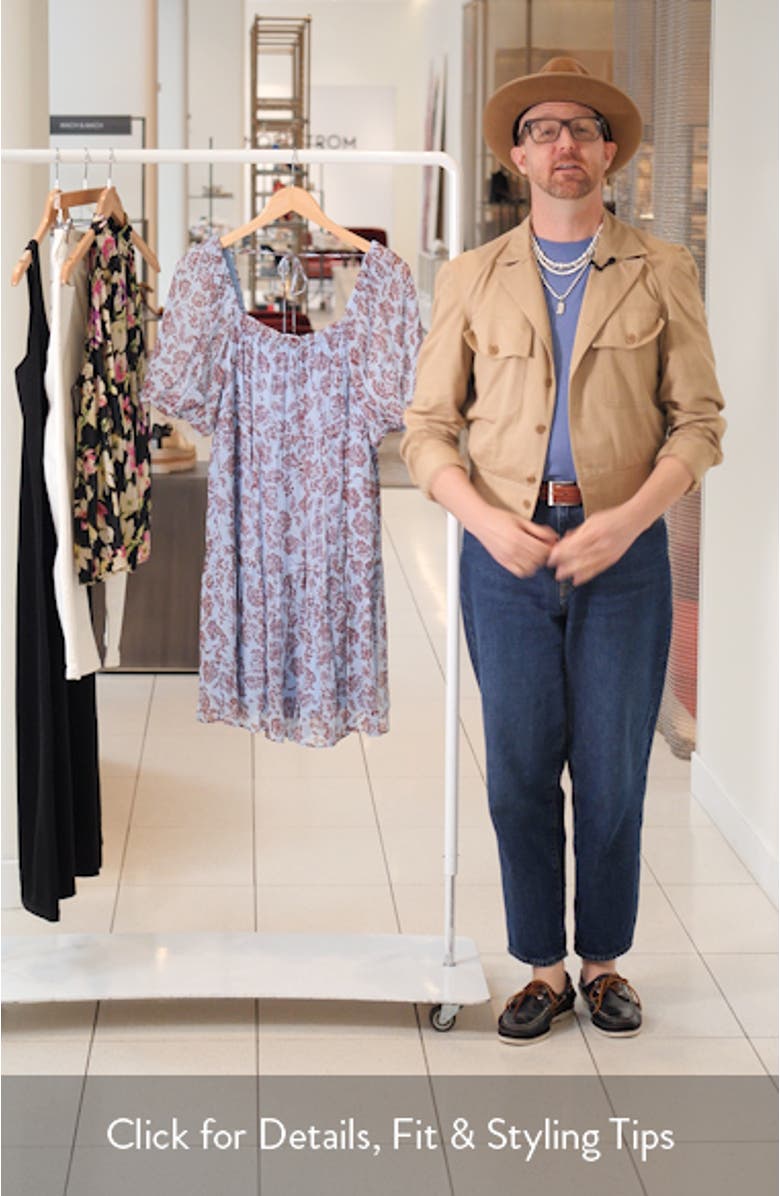 Floral Puff Sleeve Minidress, sales video thumbnail