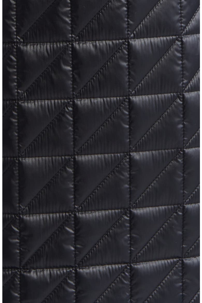 Box Quilt Hooded Coat, Alternate, color, BLACK