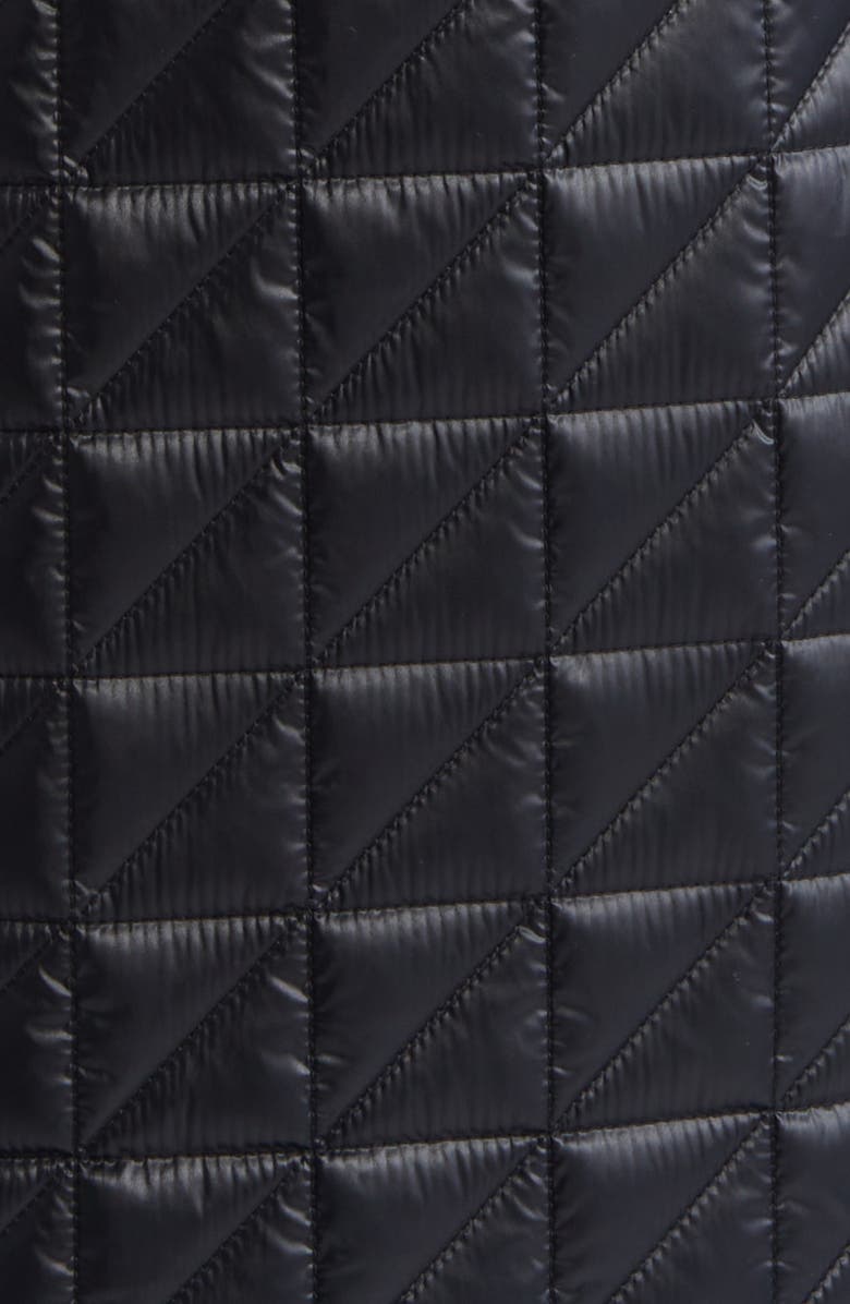 Via Spiga Box Quilt Hooded Coat, Alternate, color, Black