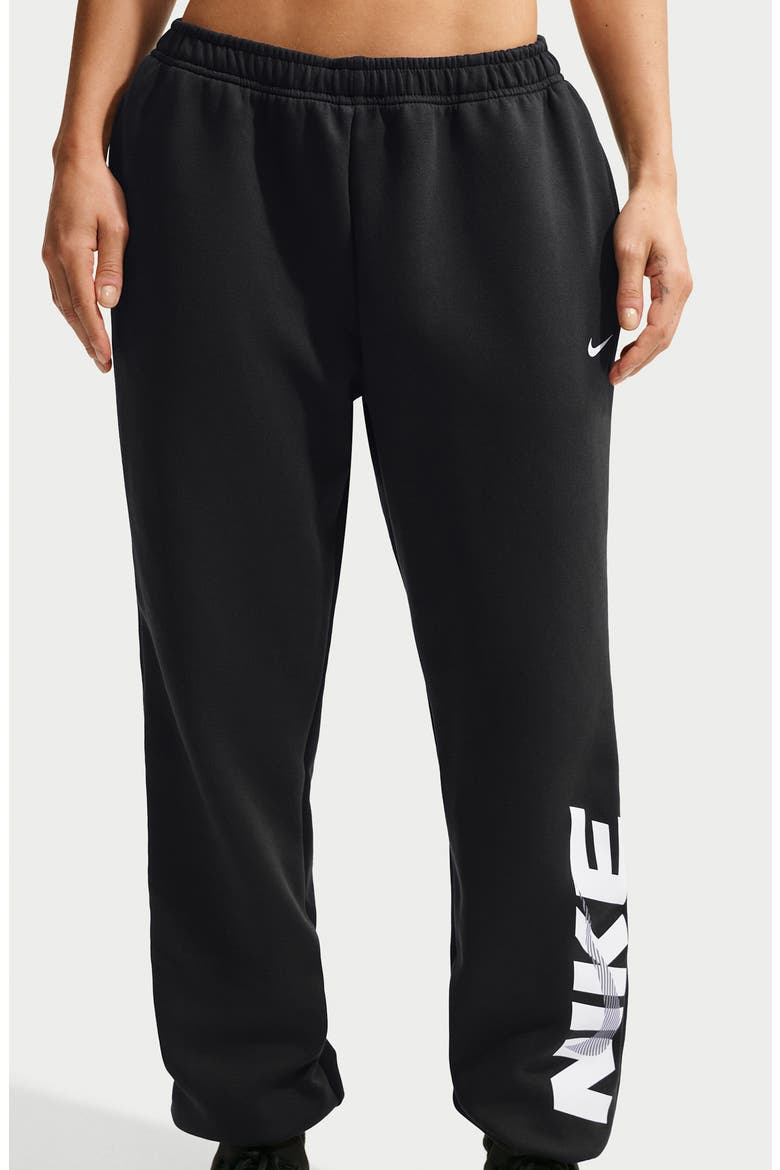Logo Fleece Sweatpants, Alternate, color, BLACK/ UNIVERSITY RED/ WHITE