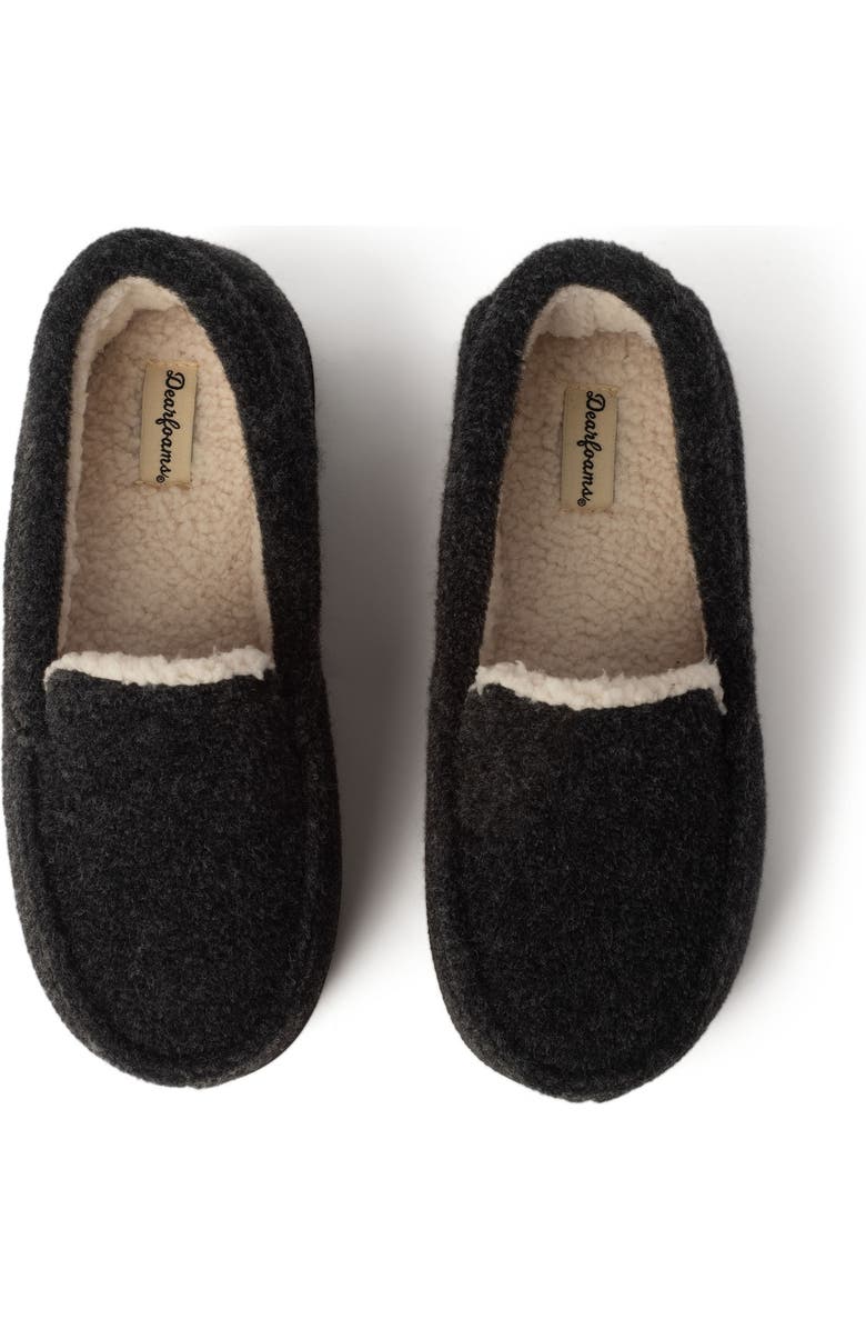 DEARFOAMS Kids Amari Moccasin Slipper, Alternate, color, Black