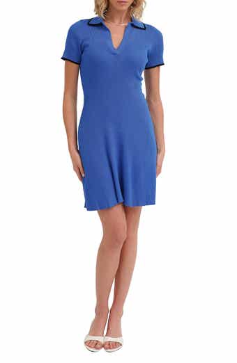 Short Sleeve Ribbed Fit & Flare Sweater Dress