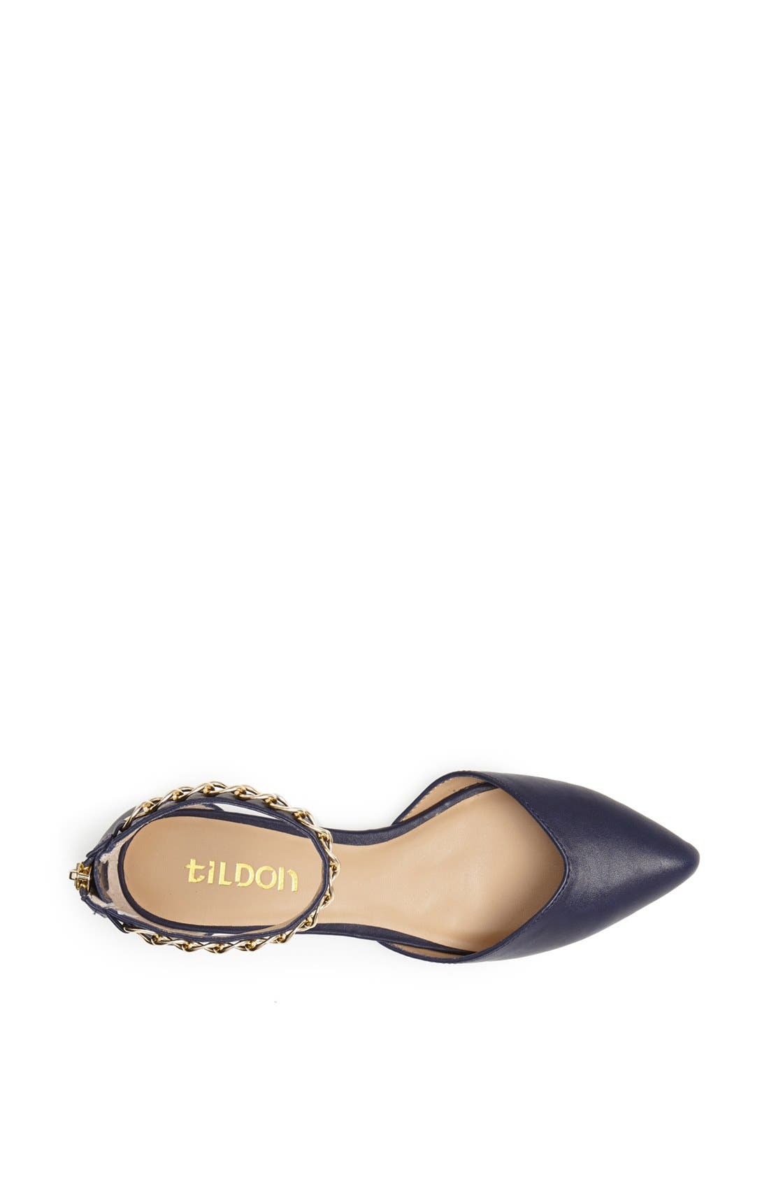 'Anya' Ankle Strap D'Orsay Flat, Alternate, color, NAVY
