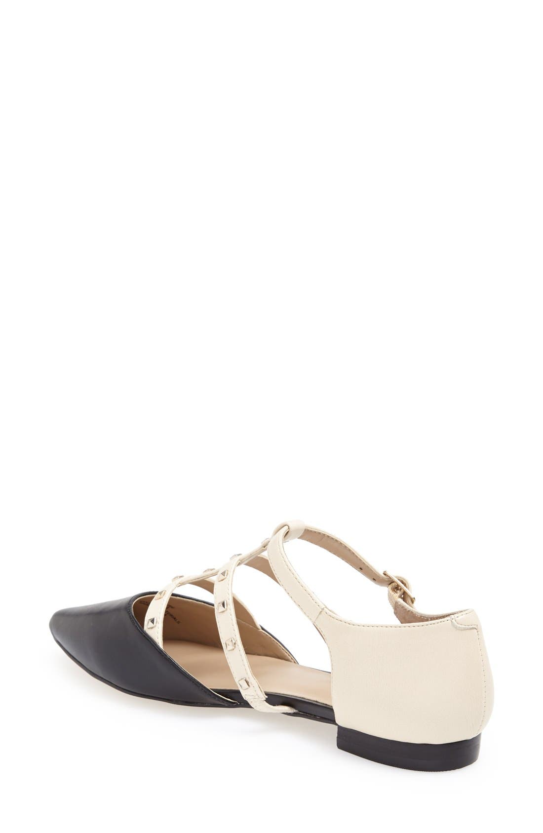 SUSIE FLAT, Alternate, color, BLACK/ ECRU