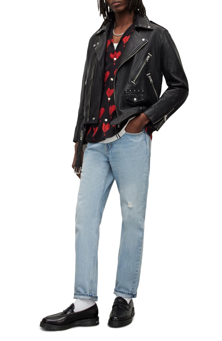 AllSaints Nade Leather Biker Jacket, Alternate, color,