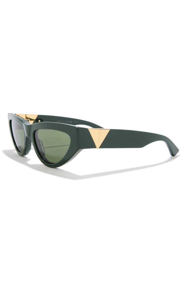 Bottega Veneta 55mm Cat Eye Sunglasses, Alternate, color, Green Green Green