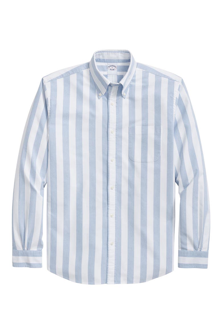 Friday Regular Fit Regatta Stripe Cotton Button-Down Oxford Shirt, Main, color, BLUE