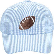 Bits & Bows Football Seersucker Baseball Hat
