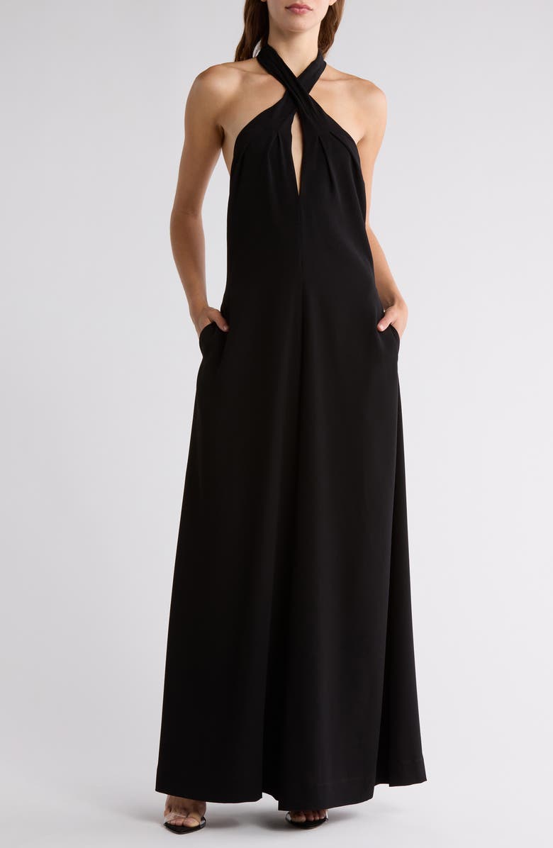 FRAME Wide Leg Halter Jumpsuit, Main, color,
