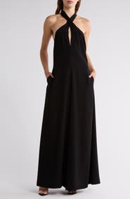 FRAME Wide Leg Halter Jumpsuit