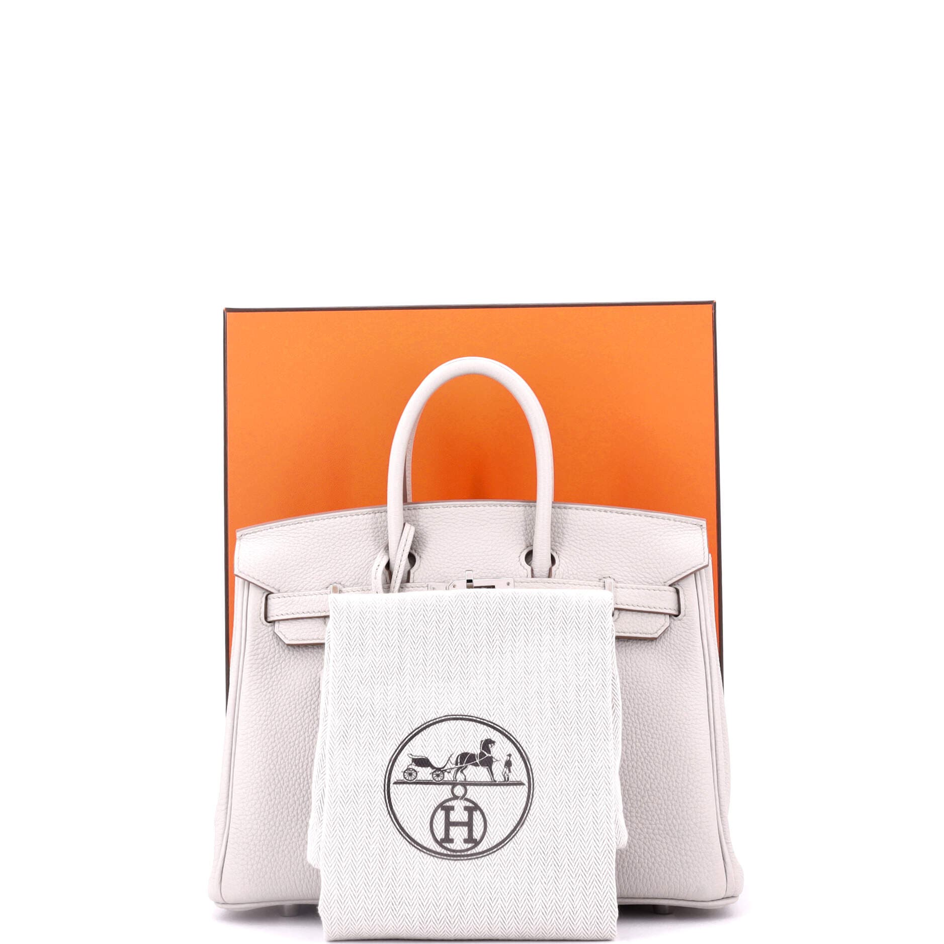 Pre-Owned Hermes Birkin Handbag Light Togo with Palladium Hardware 25, Alternate, color, Beton