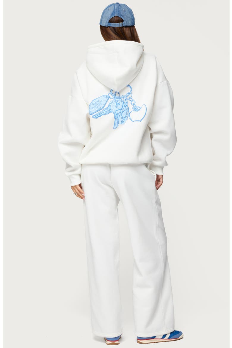 Keychain Cutie Straight Leg Sweatpants, Alternate, color, WHITE