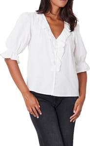 Paneros Clothing Chloe Swiss Dot Ruffle Shirt