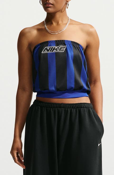 Striped Sportswear Crop Tube Top