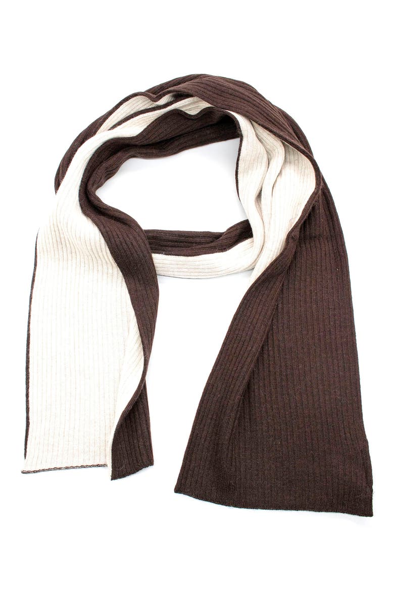 Two-Tone Rib Scarf, Main, color, ESPRSSO/ OATMEAL
