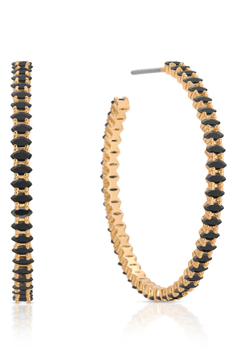 Ettika Dainty Marquise Cubic Zirconia Hoop Earrings, Main, color,