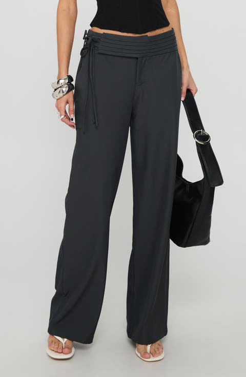 Good Riddance Side Tie Wide Leg Pants