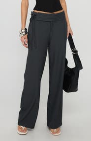 Princess Polly Good Riddance Side Tie Wide Leg Pants