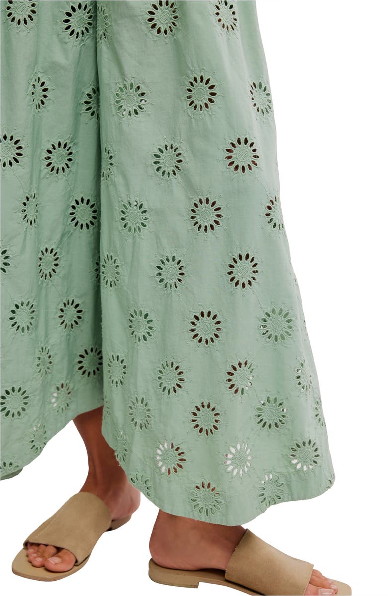 Free People Sweet Serenade Wide Leg Cotton Eyelet Pants, Alternate, color, Mermaids Tail