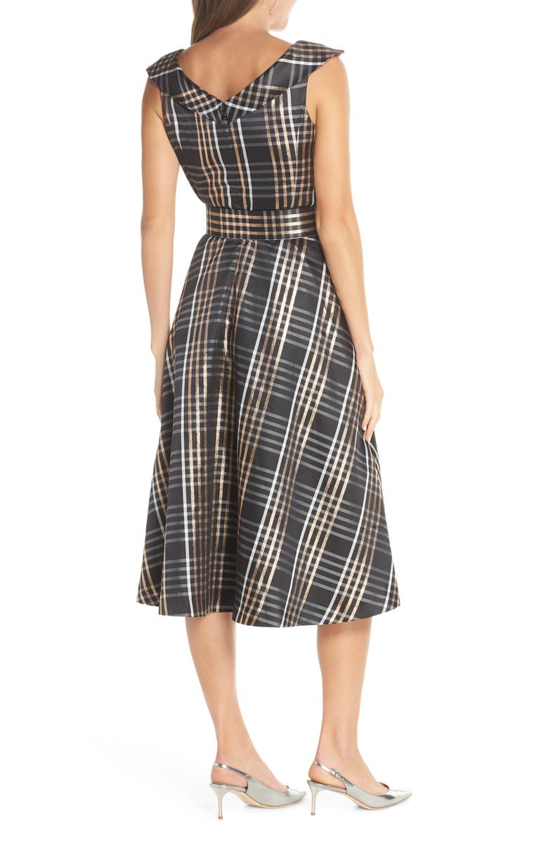 1901 Belted Plaid Midi Dress, Alternate, color, 