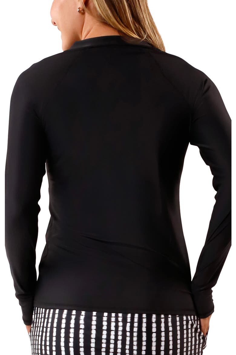 Long Sleeve Quarter Zip Sun & Swim Shirt, Alternate, color, Black