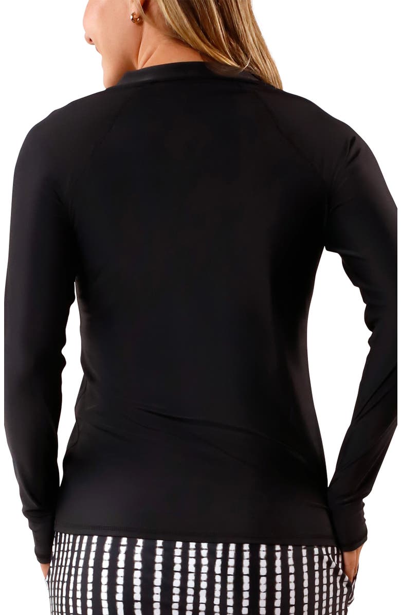 UV Skinz Long Sleeve Quarter Zip Sun & Swim Shirt, Alternate, color, Black