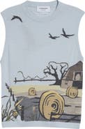 Thom Browne Seasonal Print Sleeveless Cashmere Sweater