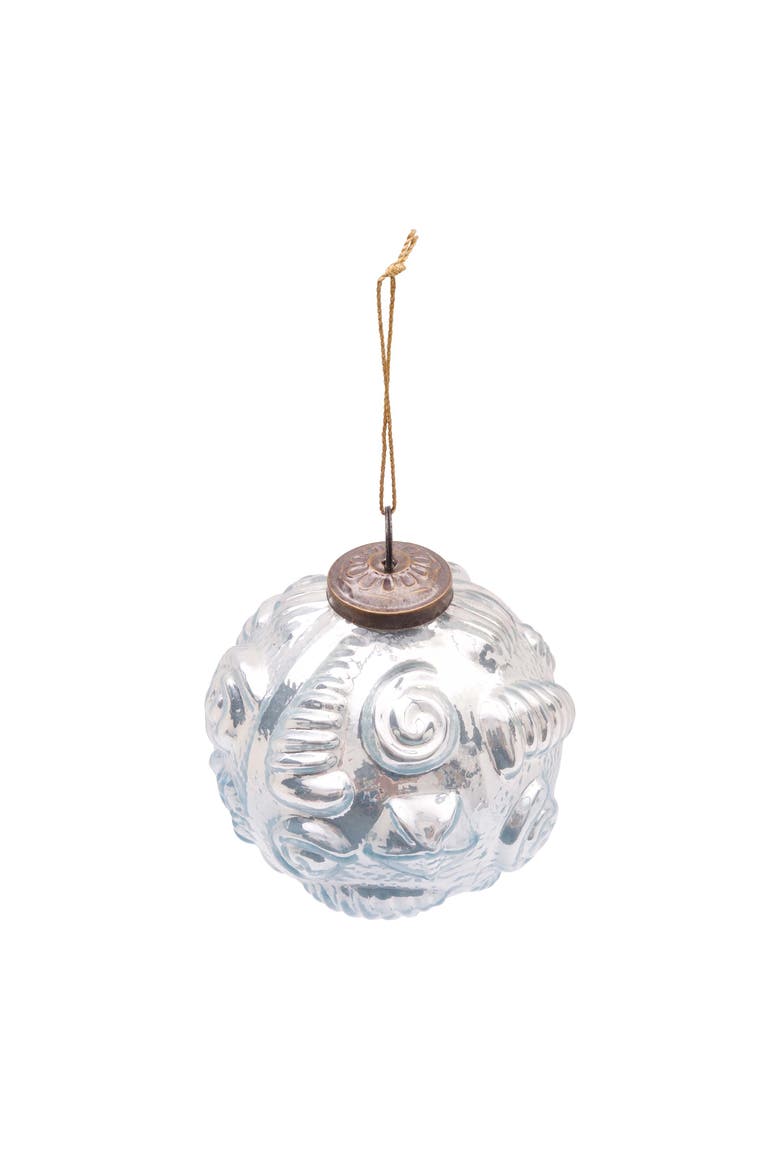 Blue Shells Glass Christmas Tree Ornament, Alternate, color, Blue