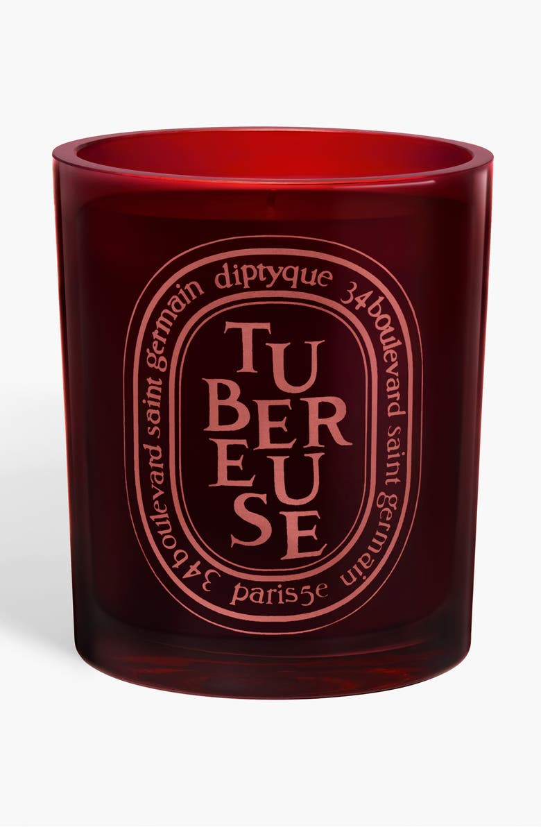 Diptyque Tubéreuse (Tuberose) Large Scented Candle, Main, color, Red Vessel