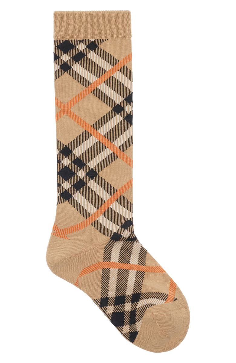 Burberry Check Cotton Blend Socks, Main, color,