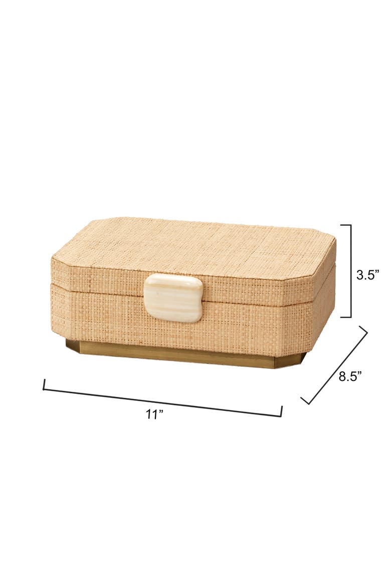 Eden Raffia Decorative Box, Alternate, color, Natural