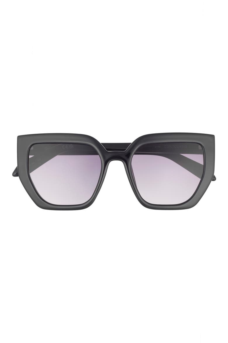 Contoured Oversize Square Sunglasses, Alternate, color, BLACK/ SMOKE