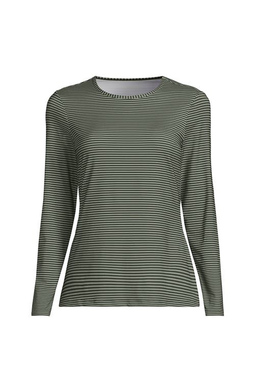 LANDS' END LANDS' END CREW NECK LONG SLEEVE RASH GUARD UPF 50 SUN PROTECTION SWIM TEE