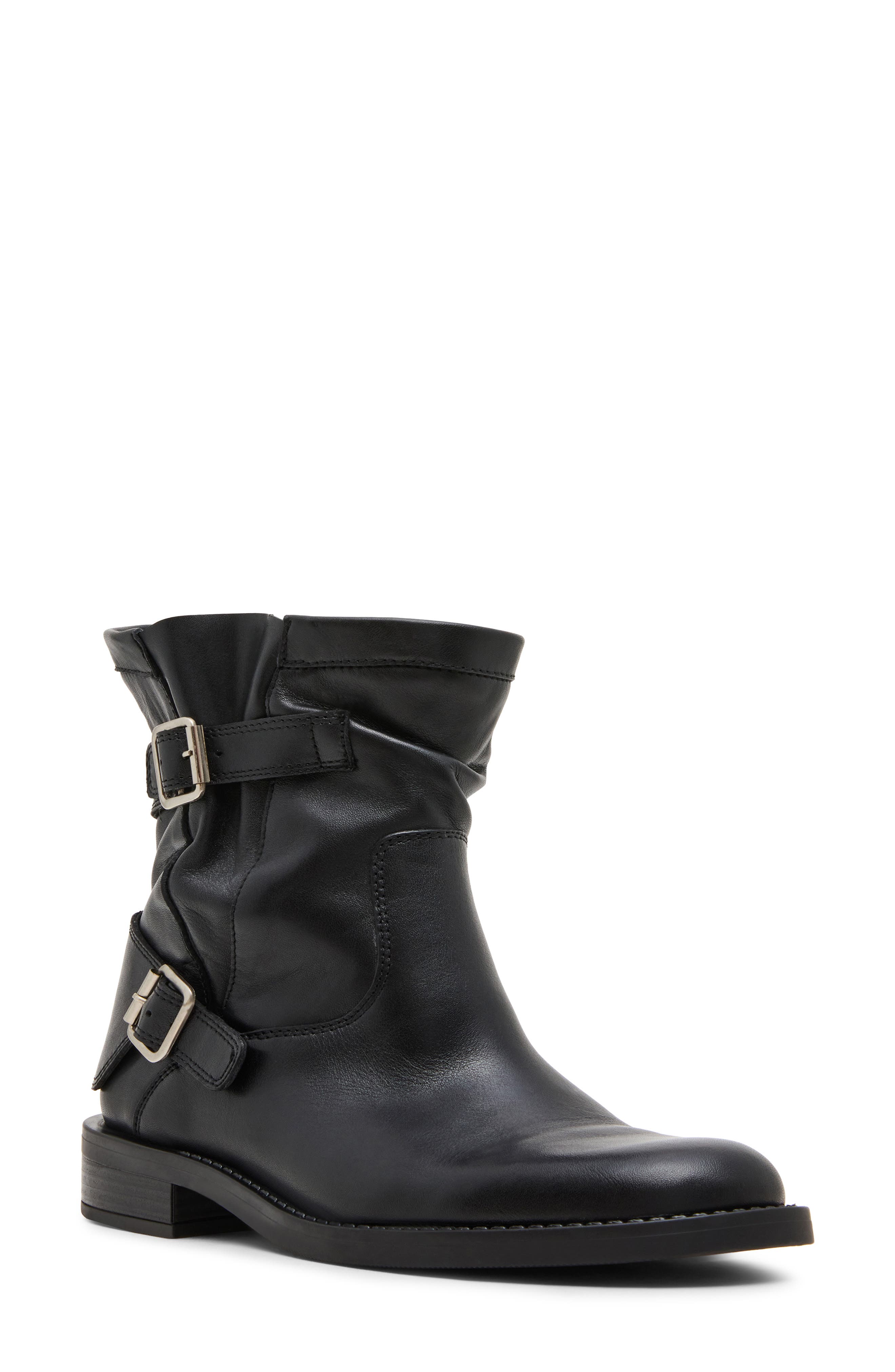 Denis Moto Bootie, Main, color, BLACK LEATHER