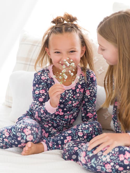 Rufflebutts Softsnooze Toddler Girls Ruffle Long Sleeve Pajama Set In Moonlit Meadow