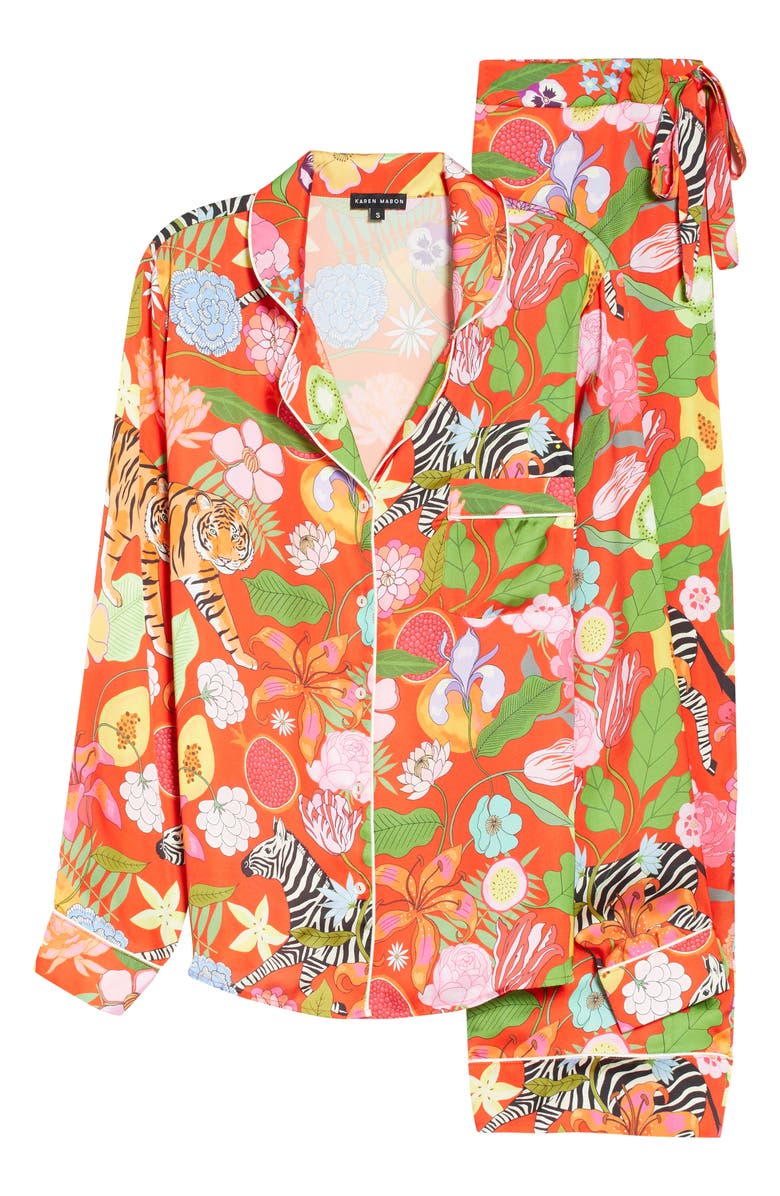 Karen Mabon Tiger Bouquet Pajamas, Alternate, color,