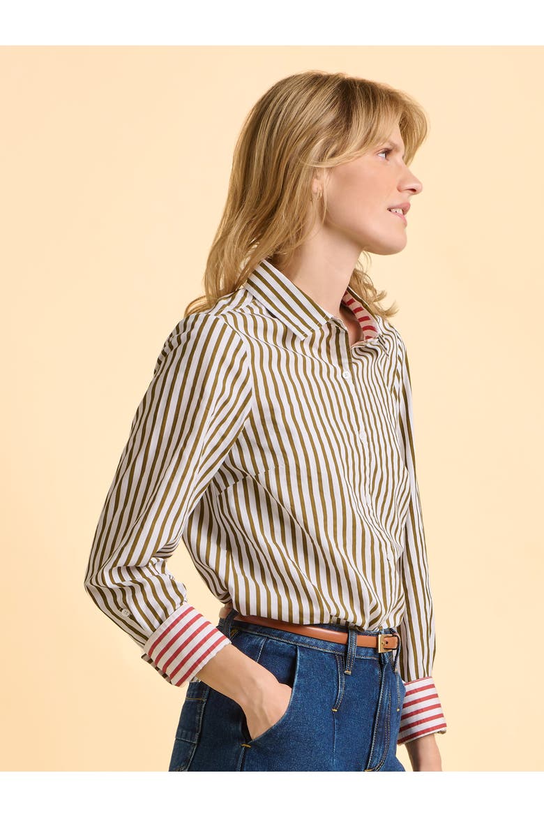 Vicky Long Sleeve Striped Shirt, Alternate, color, Green