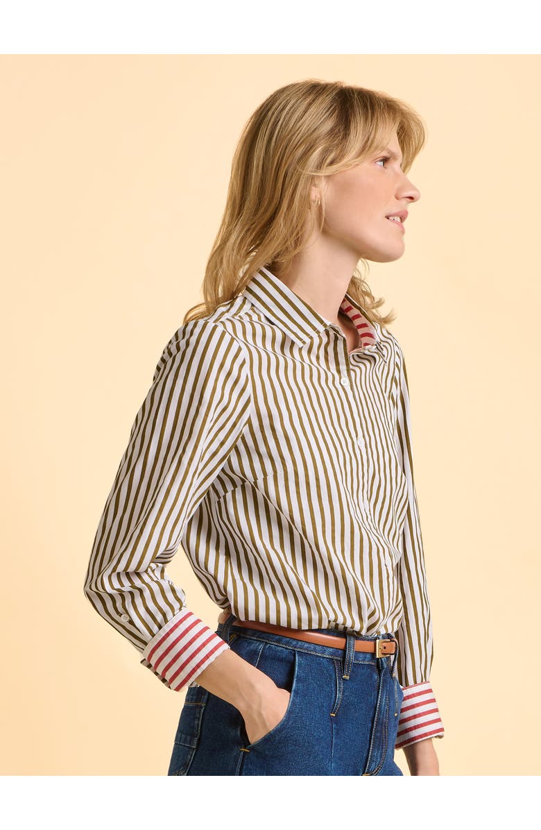 Brakeburn Vicky Long Sleeve Striped Shirt, Alternate, color, Green