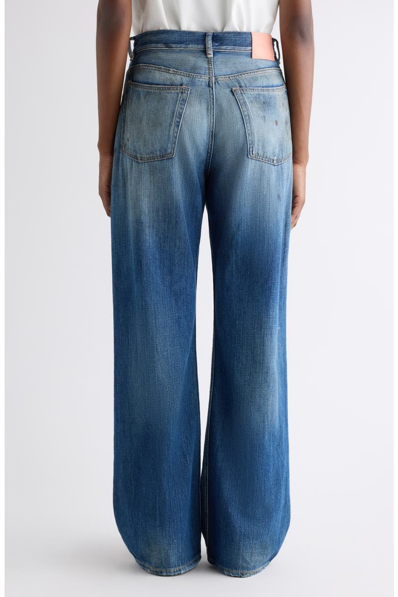 2021 Regular Fit Distressed Wide Leg Jeans, Alternate, color, MID BLUE