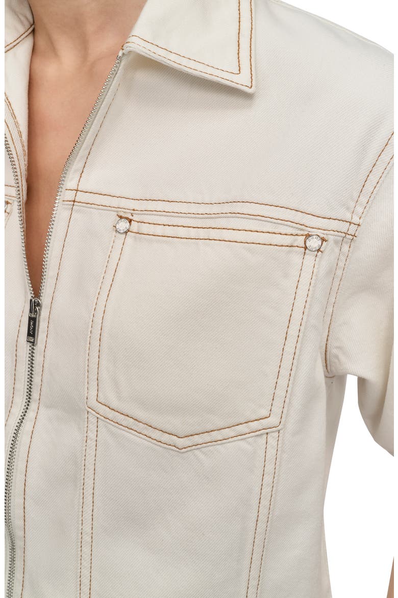 Ecru Crop Denim Jacket, Alternate, color, ECRU