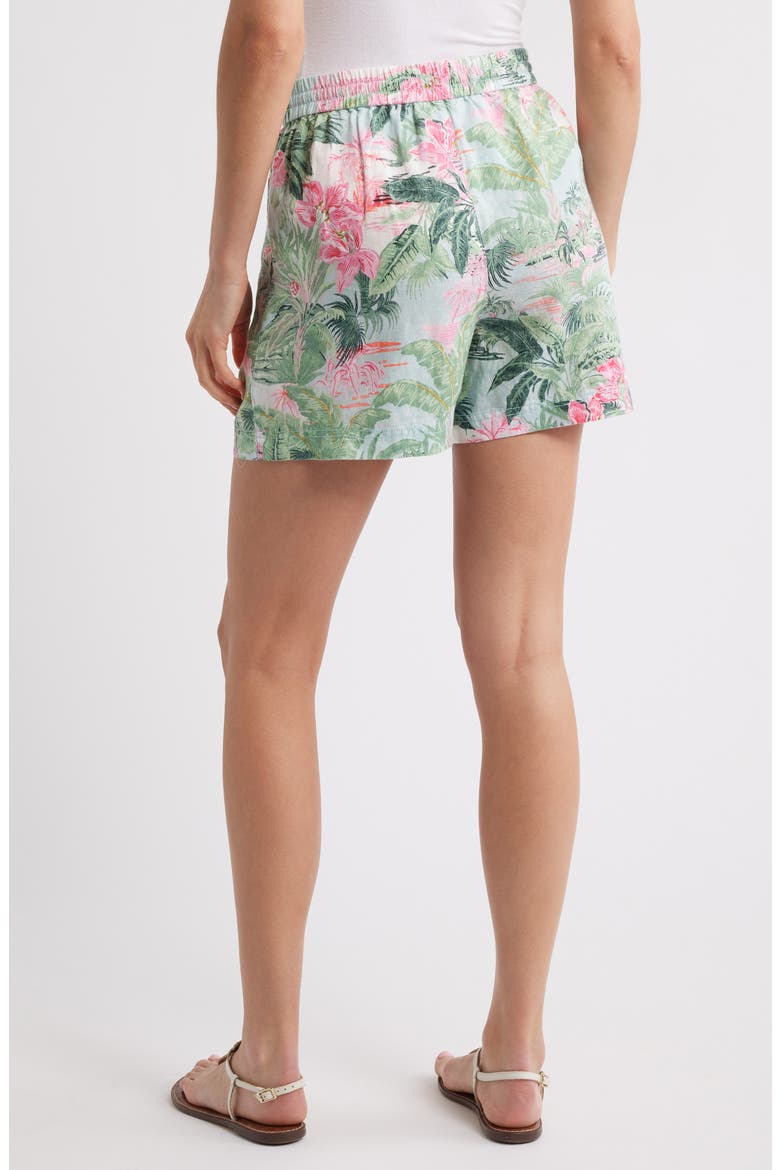 Garden Villa Linen Drawstring Shorts, Alternate, color, CANAL BLUE