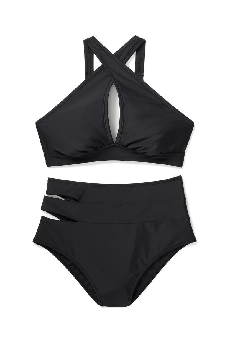 Demi Swimwear Bra, Alternate, color, Black