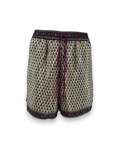 Embossed Botanic Crepe Shorts