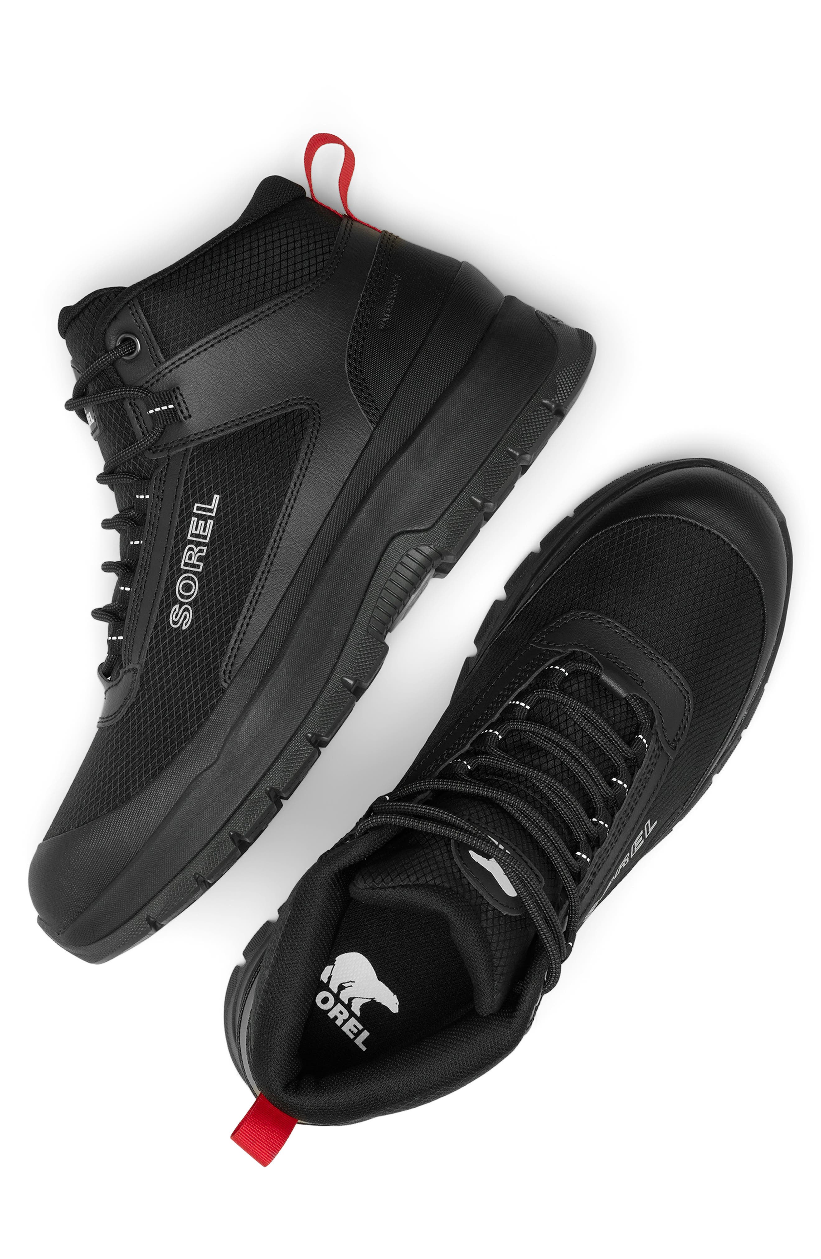 SOREL Outing NW<sup
™</sup
 Mid Waterproof Sneaker, Alternate, color, Black/ Black