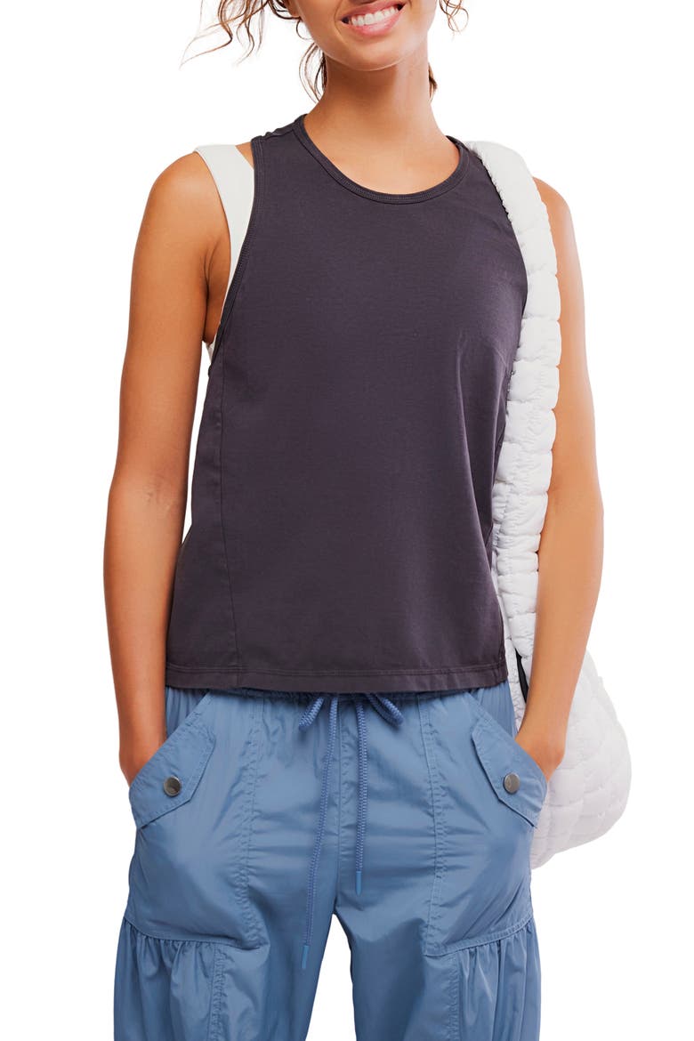 FP Movement Hot Shot Twist Back Tank, Main, color, BLACK