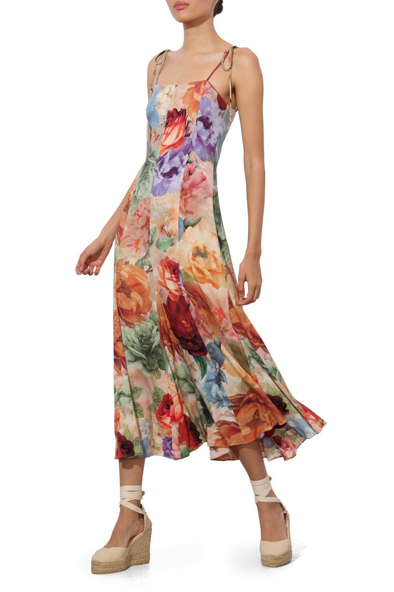 Jeanette Floral Panel Dress, Alternate, color, STORM FLORAL