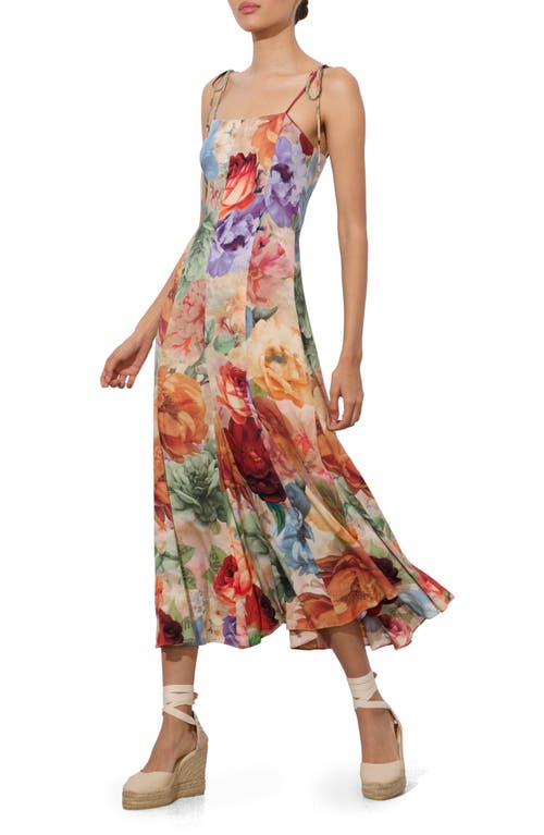 Alice And Olivia Jeanette Midikleid Mit Blumen-print In Multi