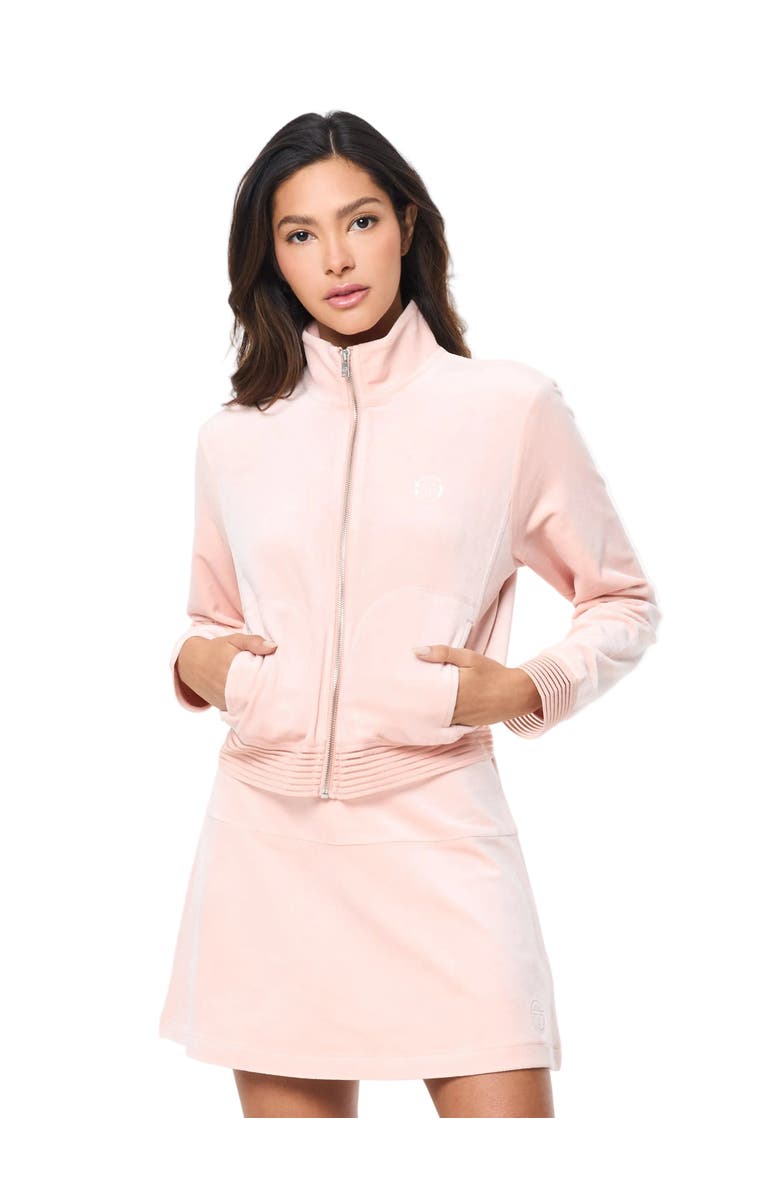 Sergio Tacchini Piera Velour Track Jacket, Main, color, Evening Sand